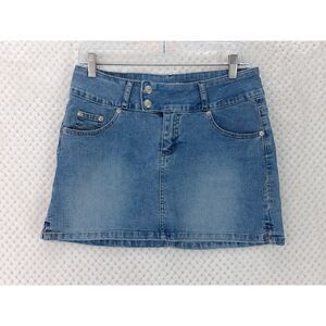 OTB One Tuff Babe Women's 11/12 Light Blue Denim Mini Skirt Y2K